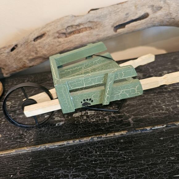 90s Boyds Bear Collection Handmade NWT Wheelbarrow - Picture 2 of 7